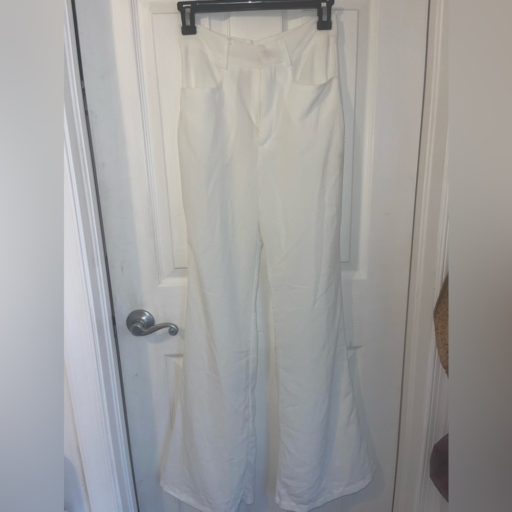 Silky white princess polly trousers